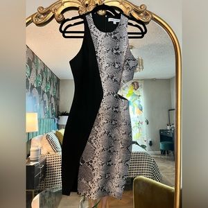 Elizabeth and James black and white dress size 6 with oblique cutout.